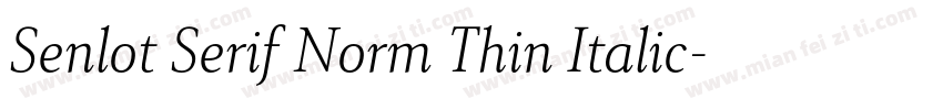 Senlot Serif Norm Thin Italic字体转换